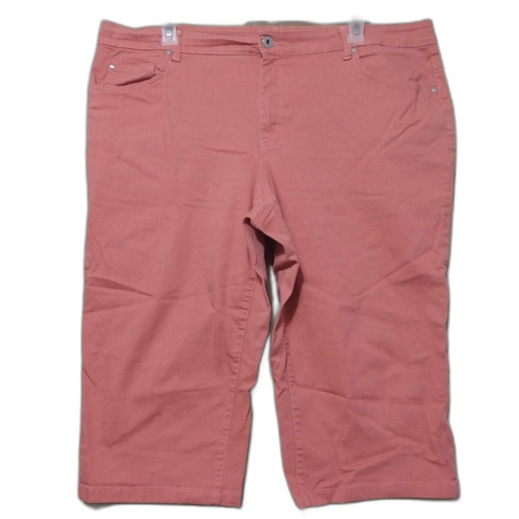 Bandolino Pants - Bandolino shorts Womens 22W coral pink denim long below knee Stretchy Modesty